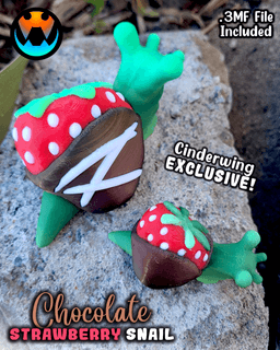 Tiny Chocolate Strawberry Snail 3d model