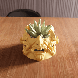 Japanese Oni Demon Mask Planter 3d model