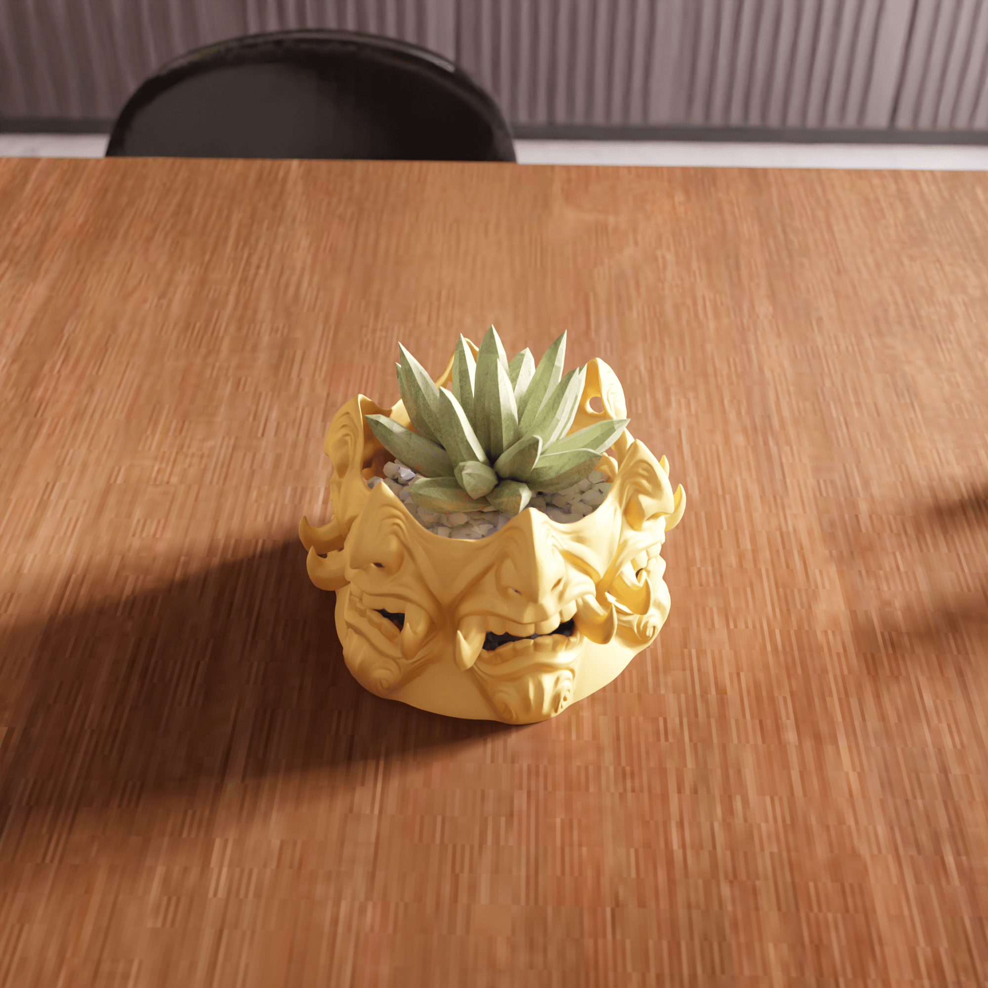 Japanese Oni Demon Mask Planter 3d model