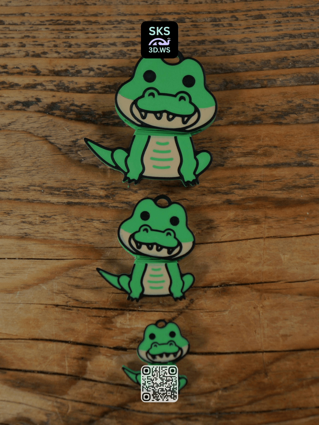 Alligator Wiggle Head Keyring 3d model