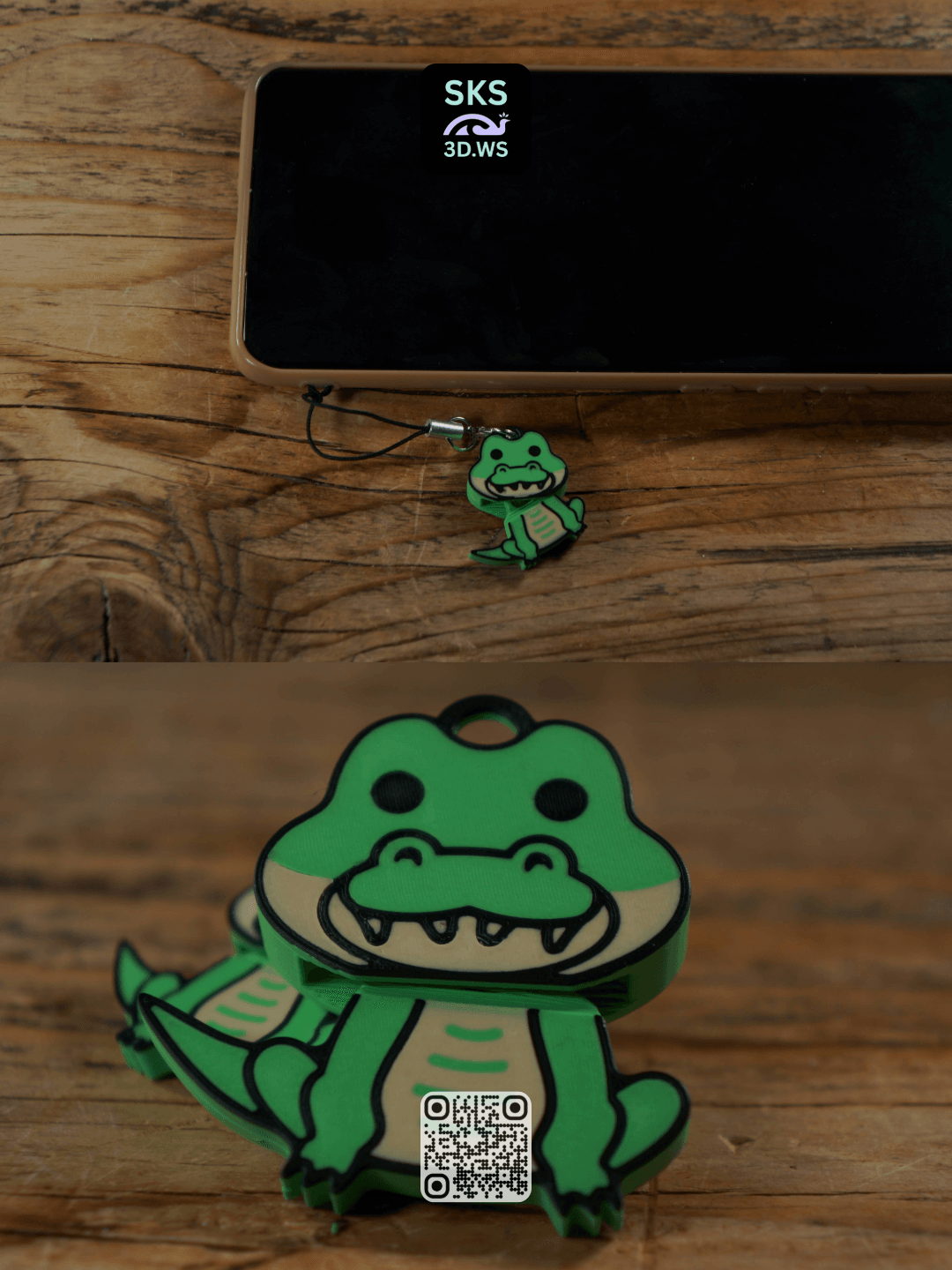 Alligator Wiggle Head Keyring 3d model