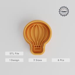 Hot Air Balloon Shape Cutter & Stamp, 6-Piece Set, Ideal for Cookies & Fondant, Includes Small, Medium & Large Sizes PRODUCT_3232 3d model