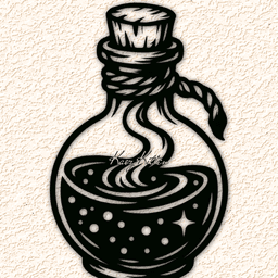 magic potion bottle wall art home decor 3d model