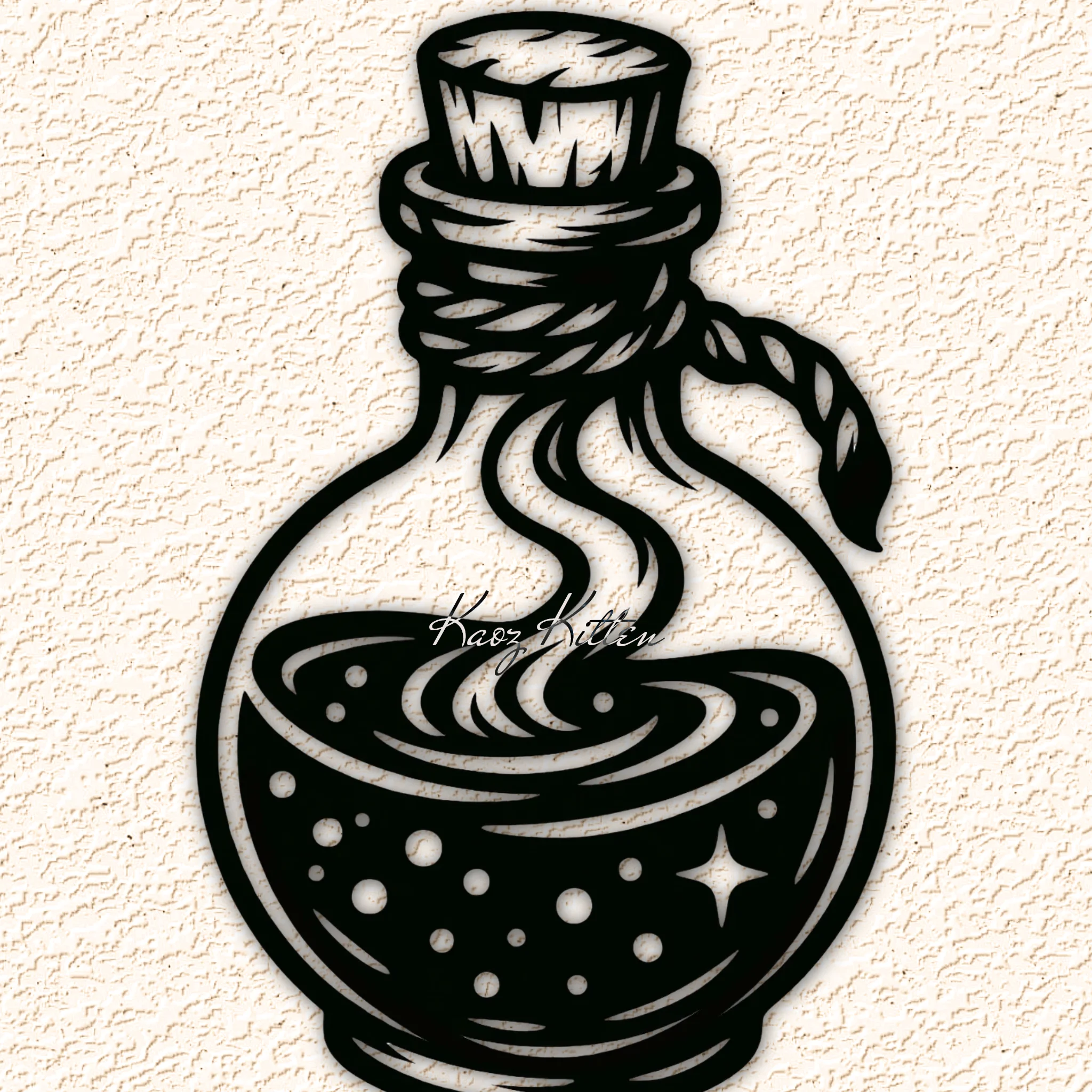 magic potion bottle wall art home decor 3d model