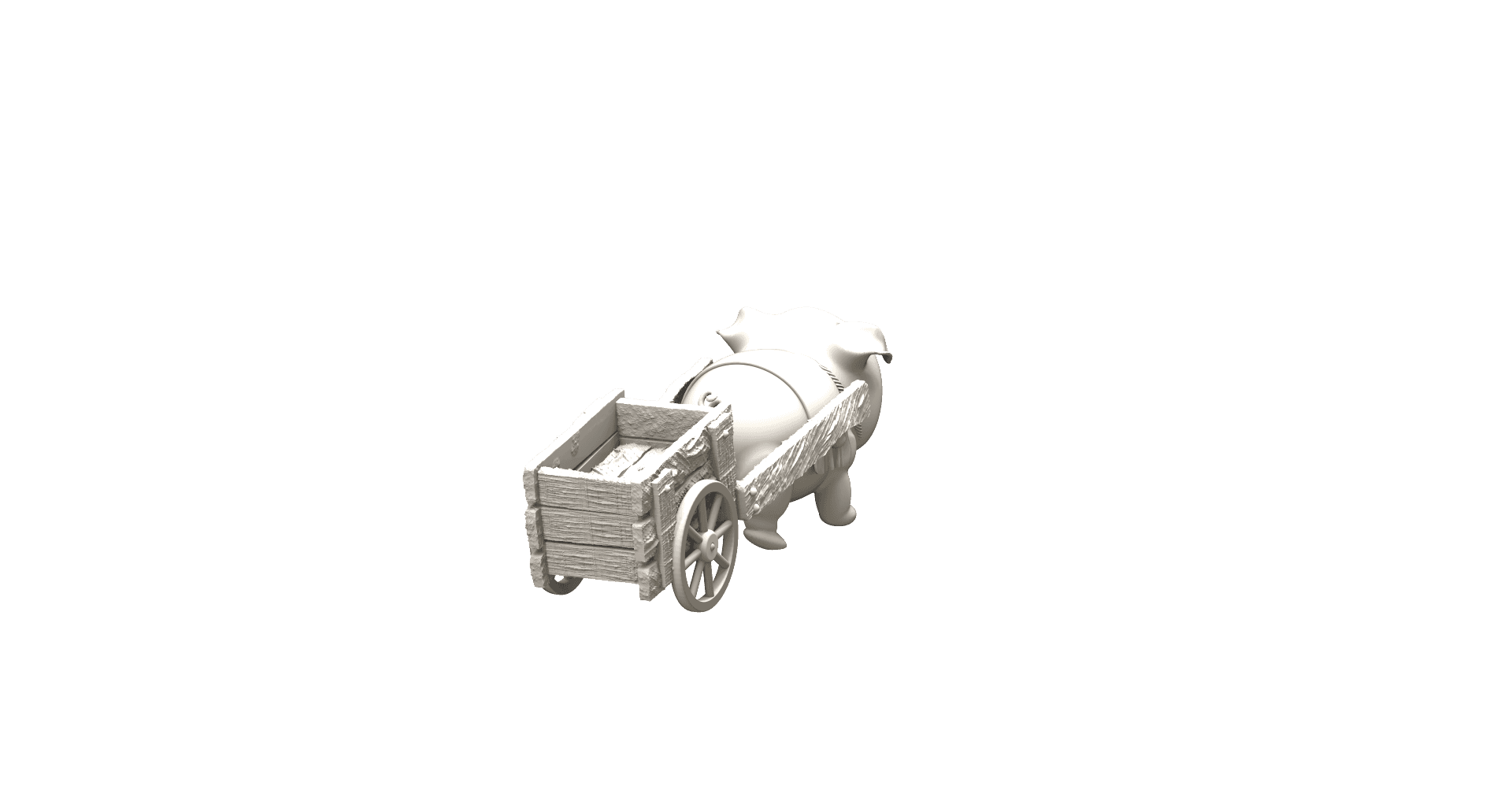 Pig & Cart Dice Guardian Jail (separated stls) 3d model