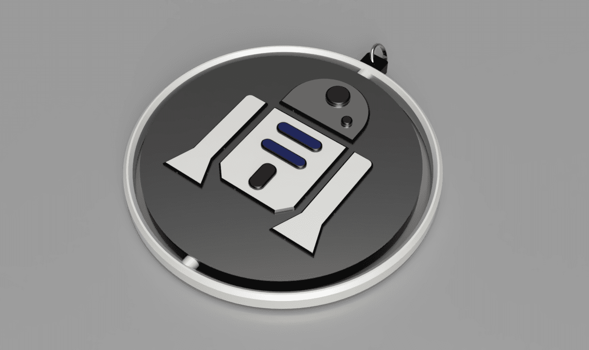 Spinning Keyring! R2D2 droid 3d model