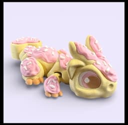 Sugar Cookie Heart Dragon and Bonus Clicky Tail Dragon 3d model