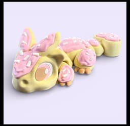 Sugar Cookie Heart Dragon and Bonus Clicky Tail Dragon 3d model