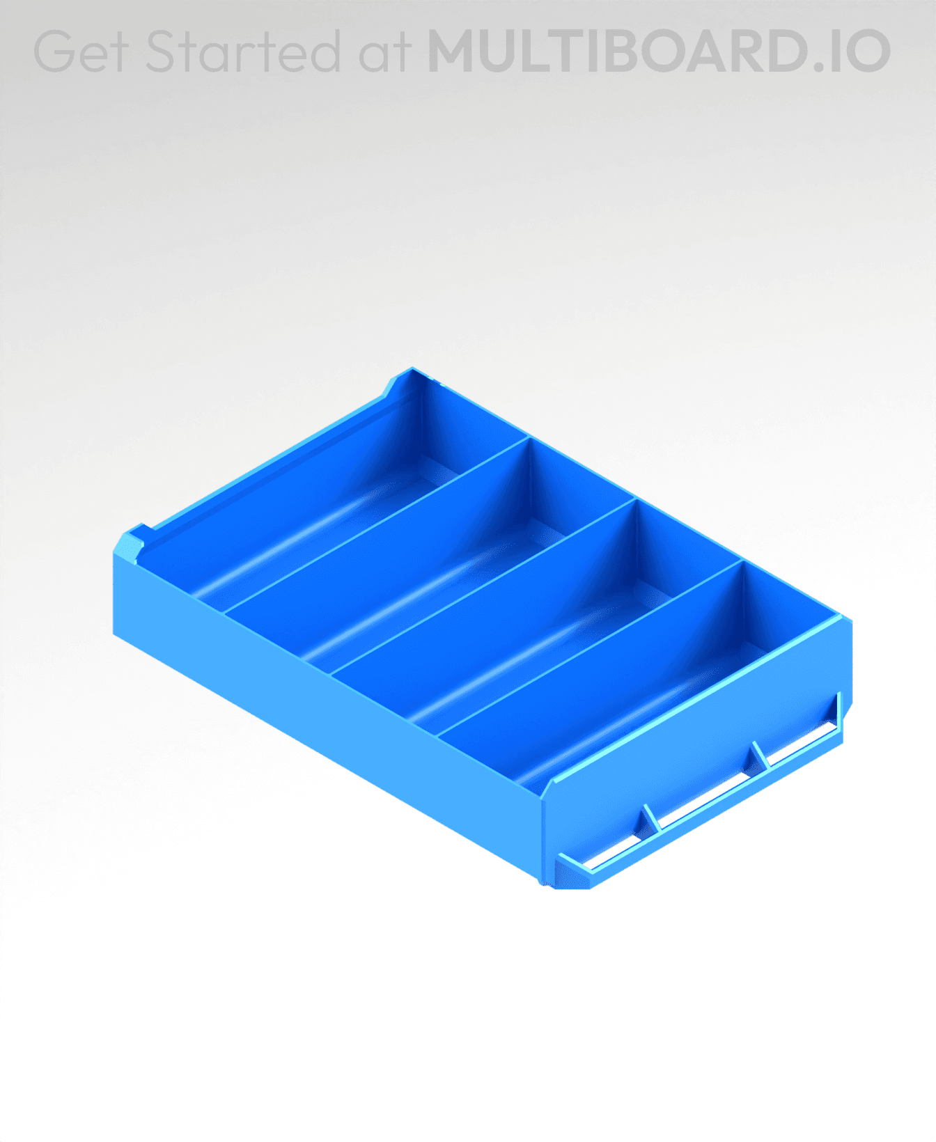 3x1x4 LU - Row Divided - MultiBin Simple Drawer 3d model