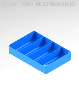 3x1x4 LU - Row Divided - MultiBin Simple Drawer 3d model