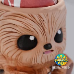 Cute Chewy - Pencil & Can Holder - No Supports 3D Print STL/3MF 3d model