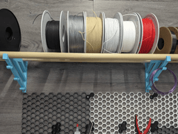 Dowel Rod Filament Spool Shelf 3d model
