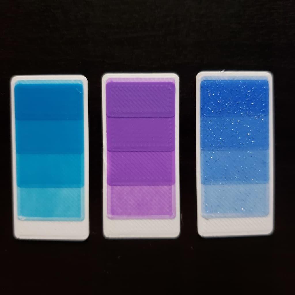 Swatches to test color shading by layer height 3d model
