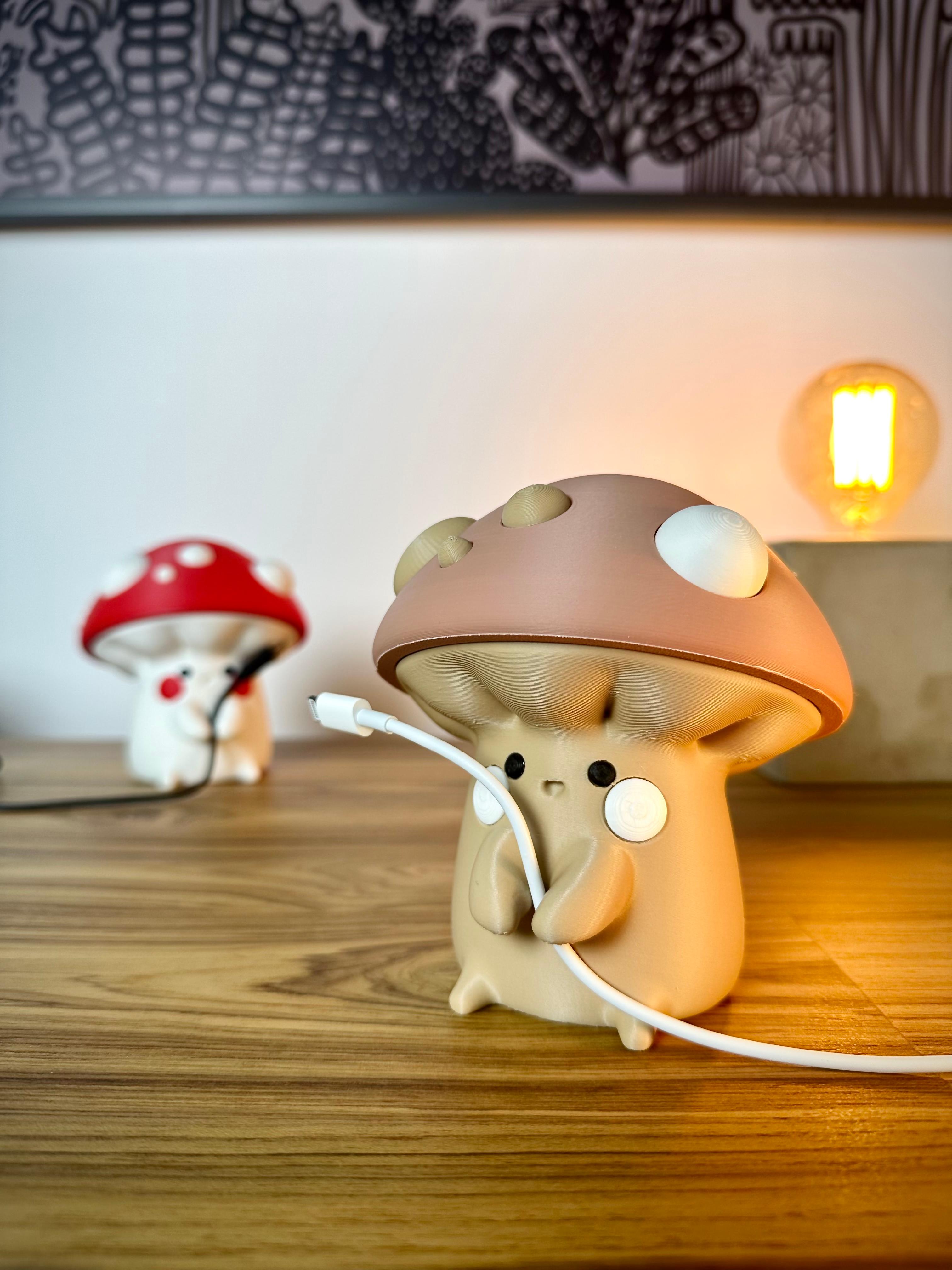 Cable Holder Cute Mushroom  3d model