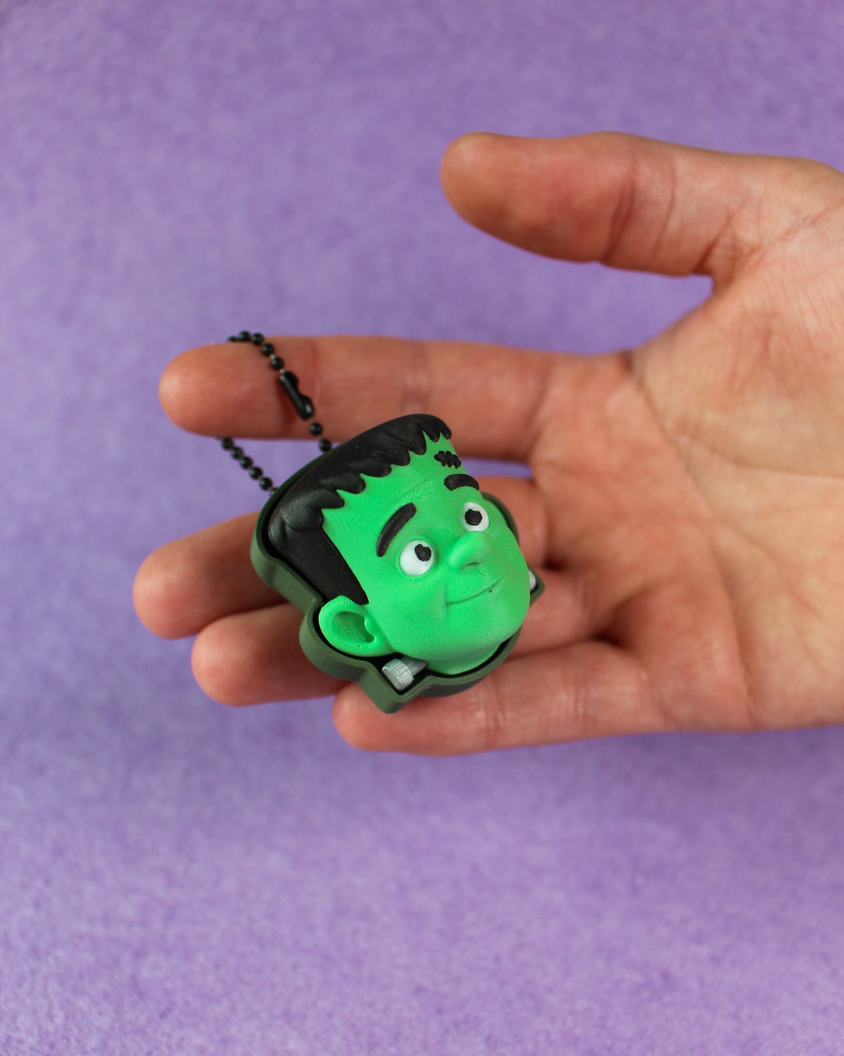 Halloween Frankie Fidget Clicker Keychain - Cute Frankenstein 3d model