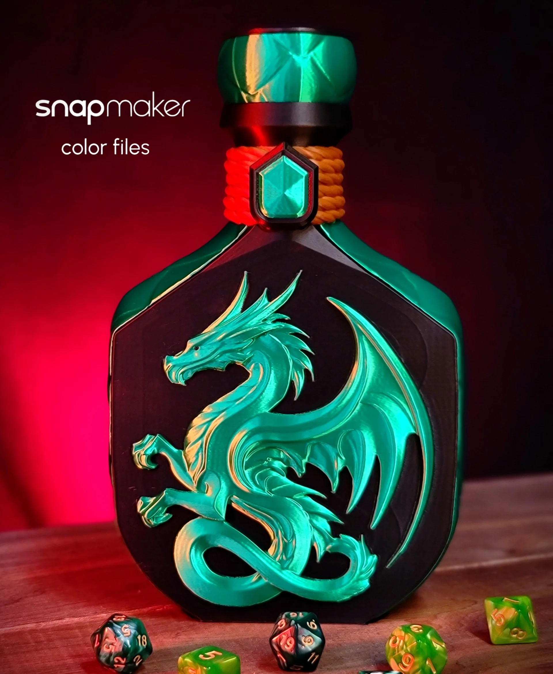 Dragon's Blood Potion Bottle Dice Tower With Storage 3d model