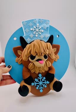 Magnetic Snowflake Hat For Modular Cow Sign 3d model