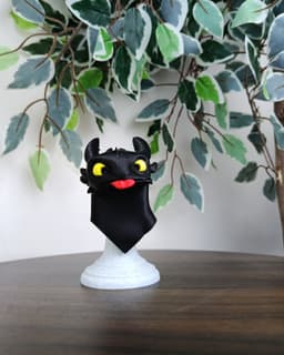 Toothless Night Fury – Playful Bust Multi-Part Design (No AMS Needed) 3d model