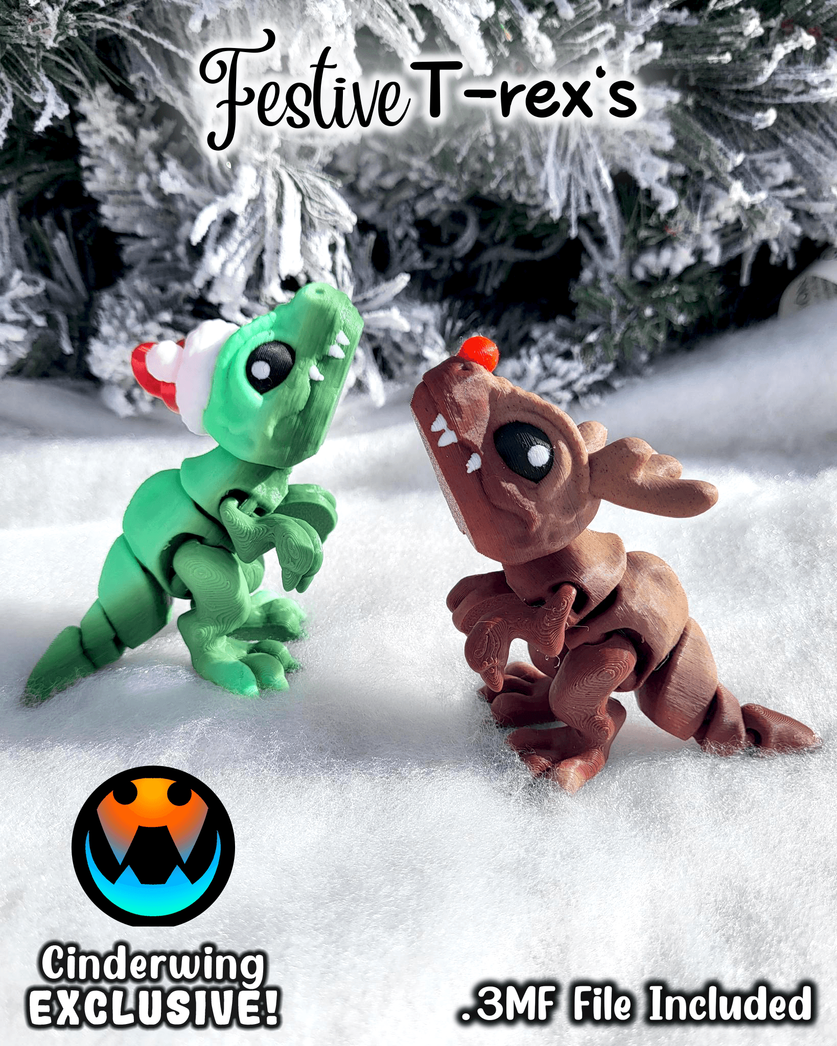 Festive T-Rex 3d model