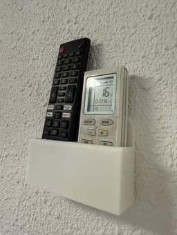 2 Remotes Wall Mount Holder 3d model