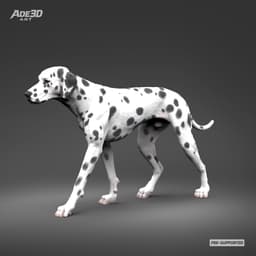 Dalmatian 3D Print Model Pose 01 3d model