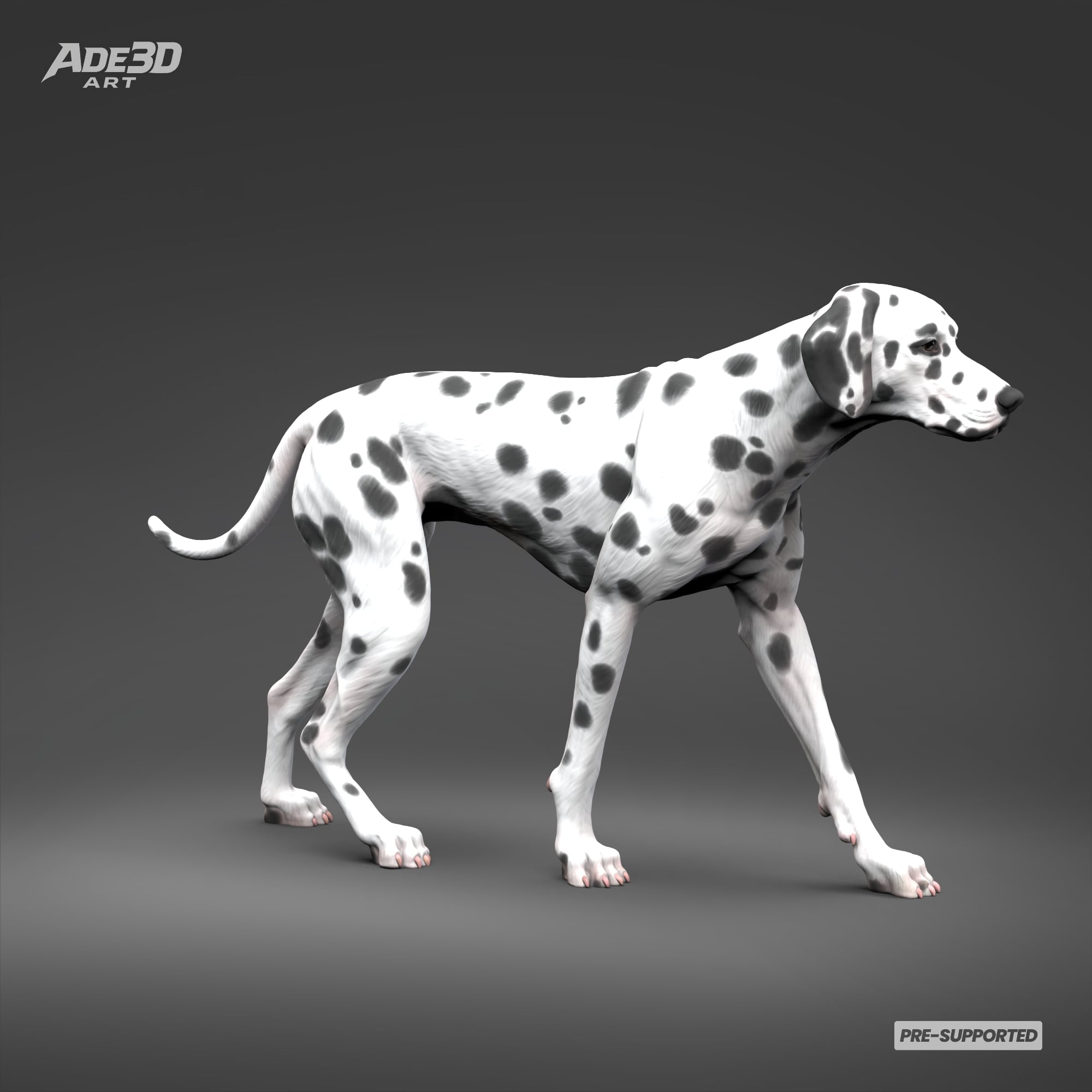 Dalmatian 3D Print Model Pose 01 3d model