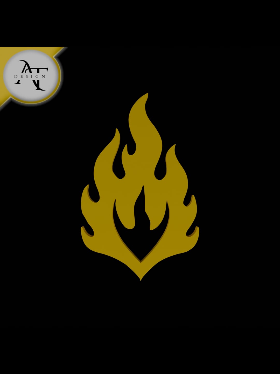 Simple Flame Symbol - 2D Art 3d model