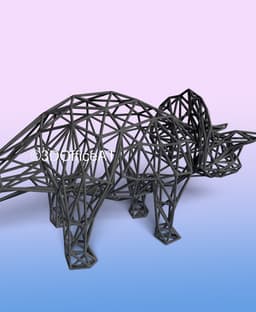 Triceratops Wire Art 3d model