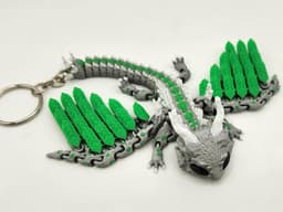 Baby Flexi Forest Dragon & Keychain Variant 3d model