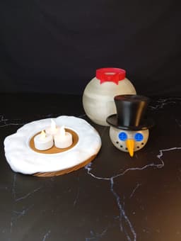 Snowlight – Winter Edition | Snowman Lamp with Snow Base 3d model