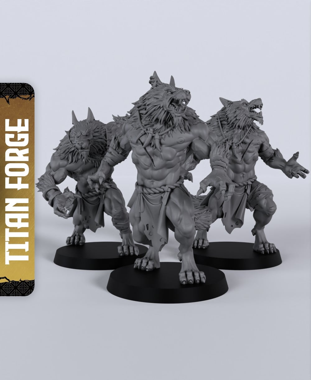 Wolf Order Werewolves - With Free Dragon - 5e DnD Inspired for RPG and Wargamers 3d model