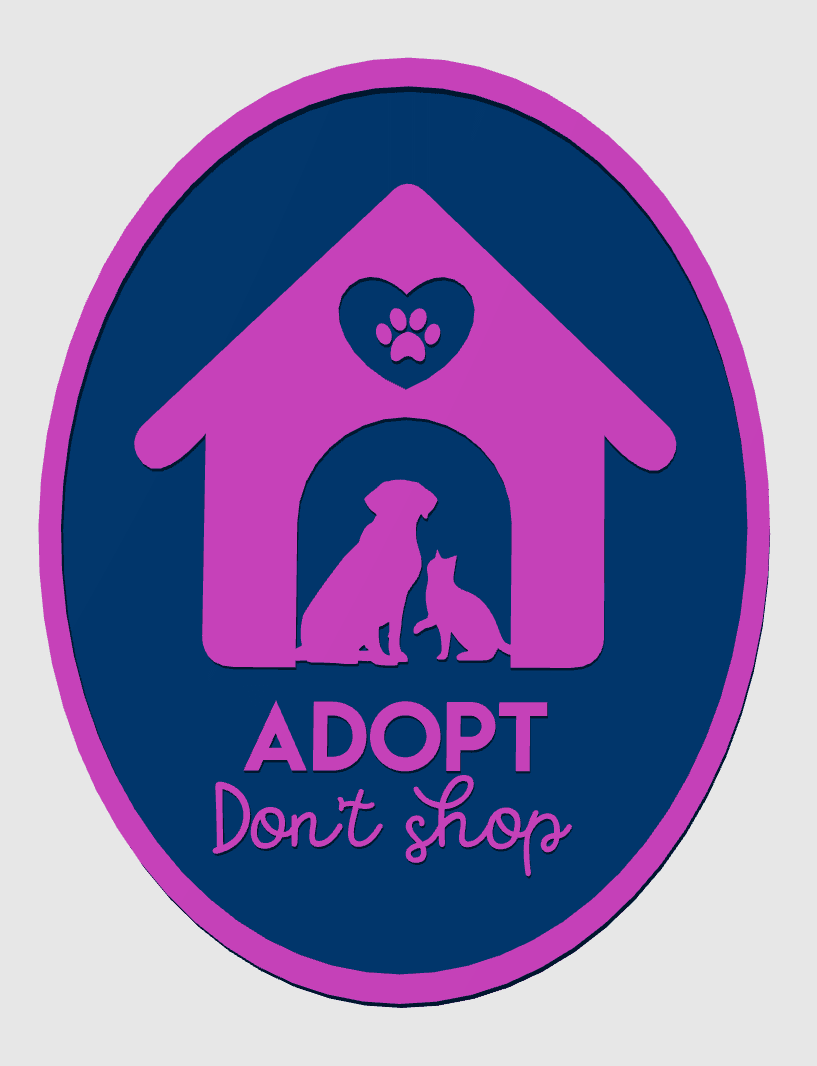 Adopt a Rescue Plaque 3d model