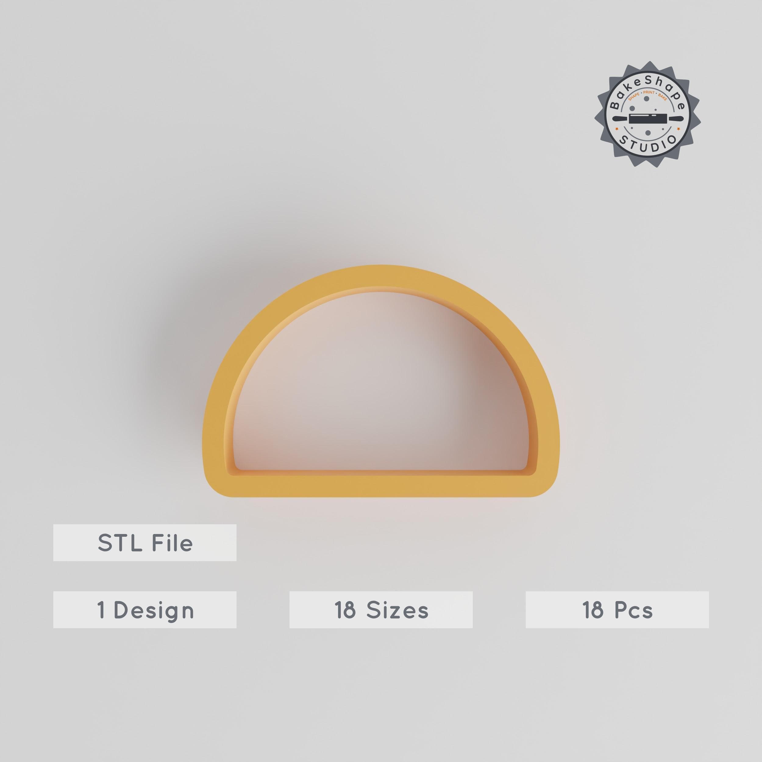 Semi Circle Shape Cutter Set, 18 Sizes 0.75"-5", Perfect for Cookies, Fondant & Clay, Geometry Design PRODUCT_1161 3d model