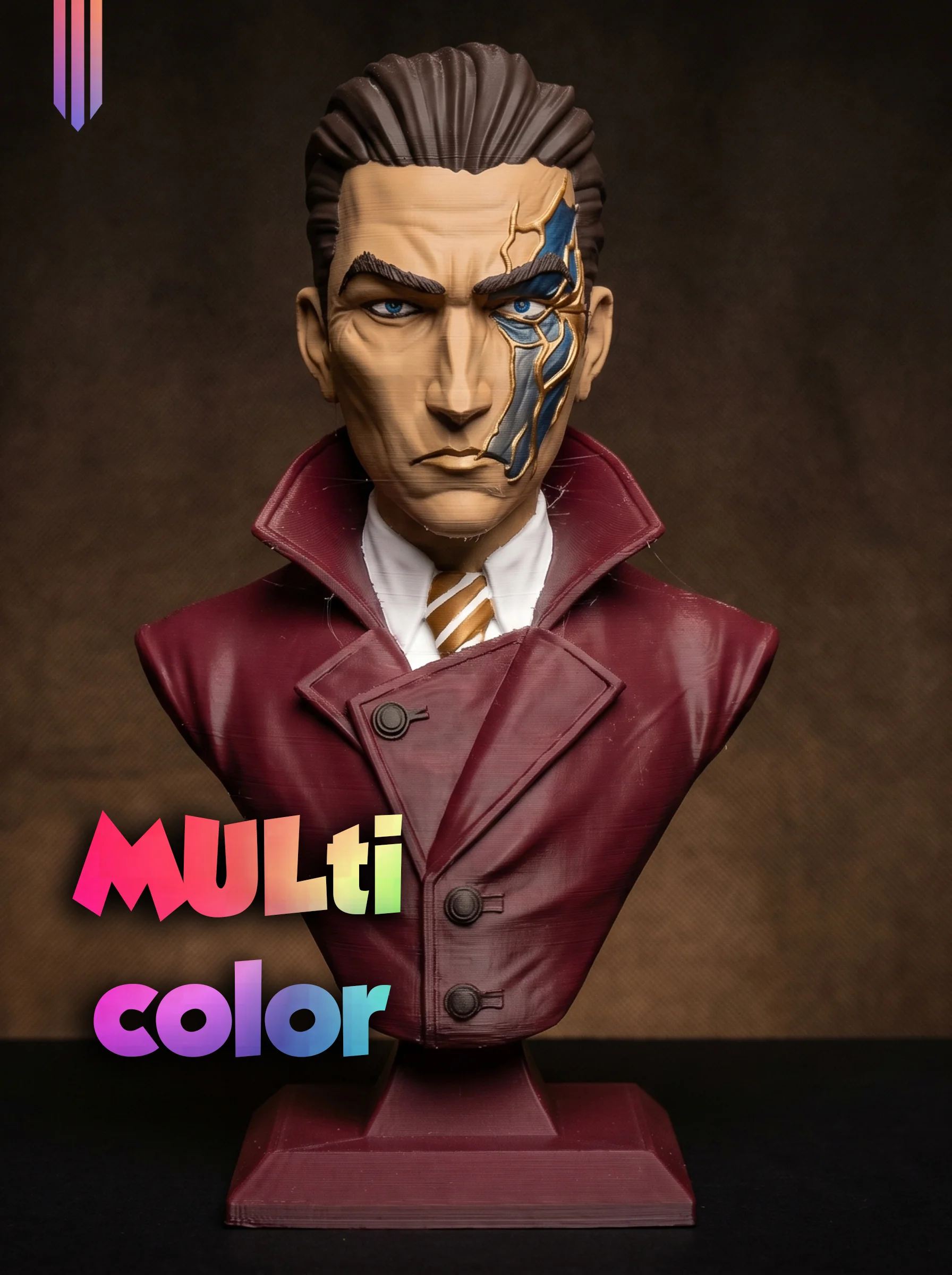 Two-Face Harvey Dent Bust 3MF | Comics Multi-Color | DualFace 3d model