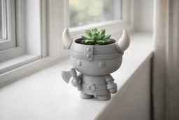 Little Viking Planter Succulent Pot 3d model