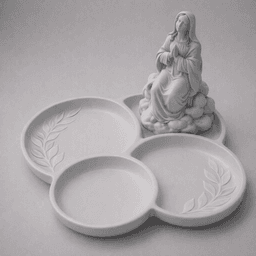 Virgin Mary Rosary Tray STL – Catholic Jewelry Organizer, Ring Dish & Prayer Corner Decor 3d model