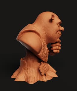 Ogre Swamp King Bust | Stylized Ogre Sculpture | Get Out Of My Swamp Decor | Funny Movie Fan Art 3d model