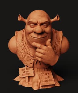 Ogre Swamp King Bust | Stylized Ogre Sculpture | Get Out Of My Swamp Decor | Funny Movie Fan Art 3d model