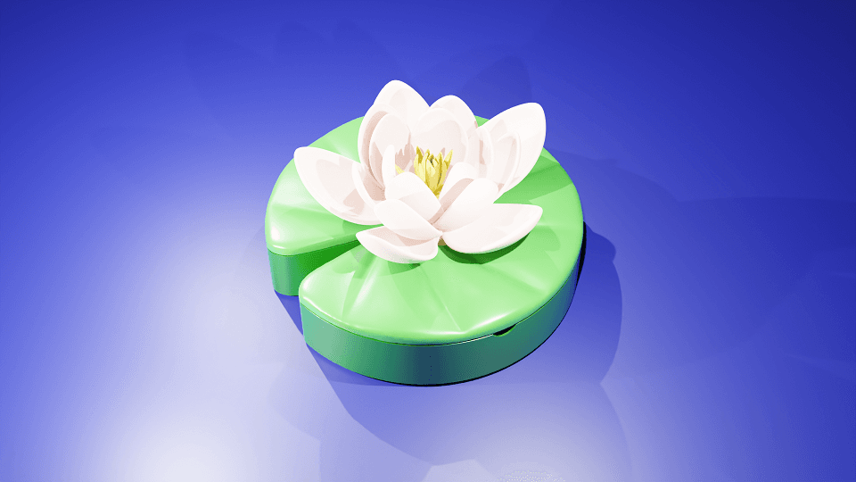 Ninfea Jewel Box - 160x160x85mm - 4 parts 3d model