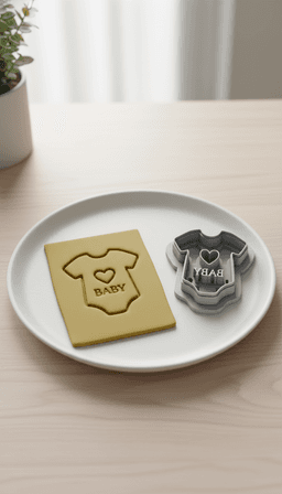 Baby Onesie Clay Cutter STL Bundle, Imprinted Bodysuit Earring Making (Digital Download) 3d model