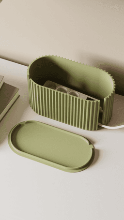 Cable Management Box - Gear pattern - Cable Storage Collection 3d model