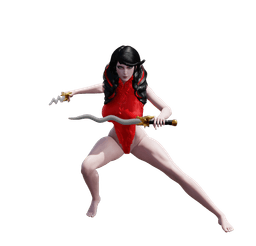 Dual-wielding sword warrior woman v2.0 3d model
