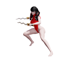 Dual-wielding sword warrior woman v2.0 3d model