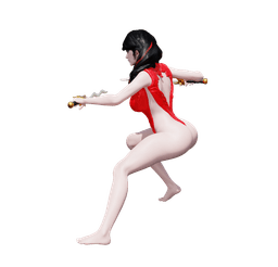 Dual-wielding sword warrior woman v2.0 3d model