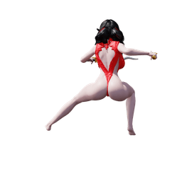 Dual-wielding sword warrior woman v2.0 3d model