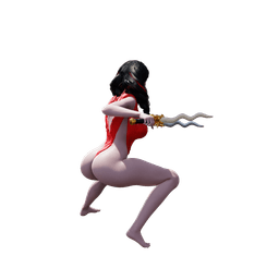 Dual-wielding sword warrior woman v2.0 3d model