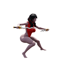 Dual-wielding sword warrior woman v2.0 3d model