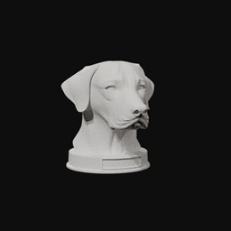 Rhodesian Ridgeback Dog Bust with Nameplate - 3D Printable Pet Memorial Statue 3d model