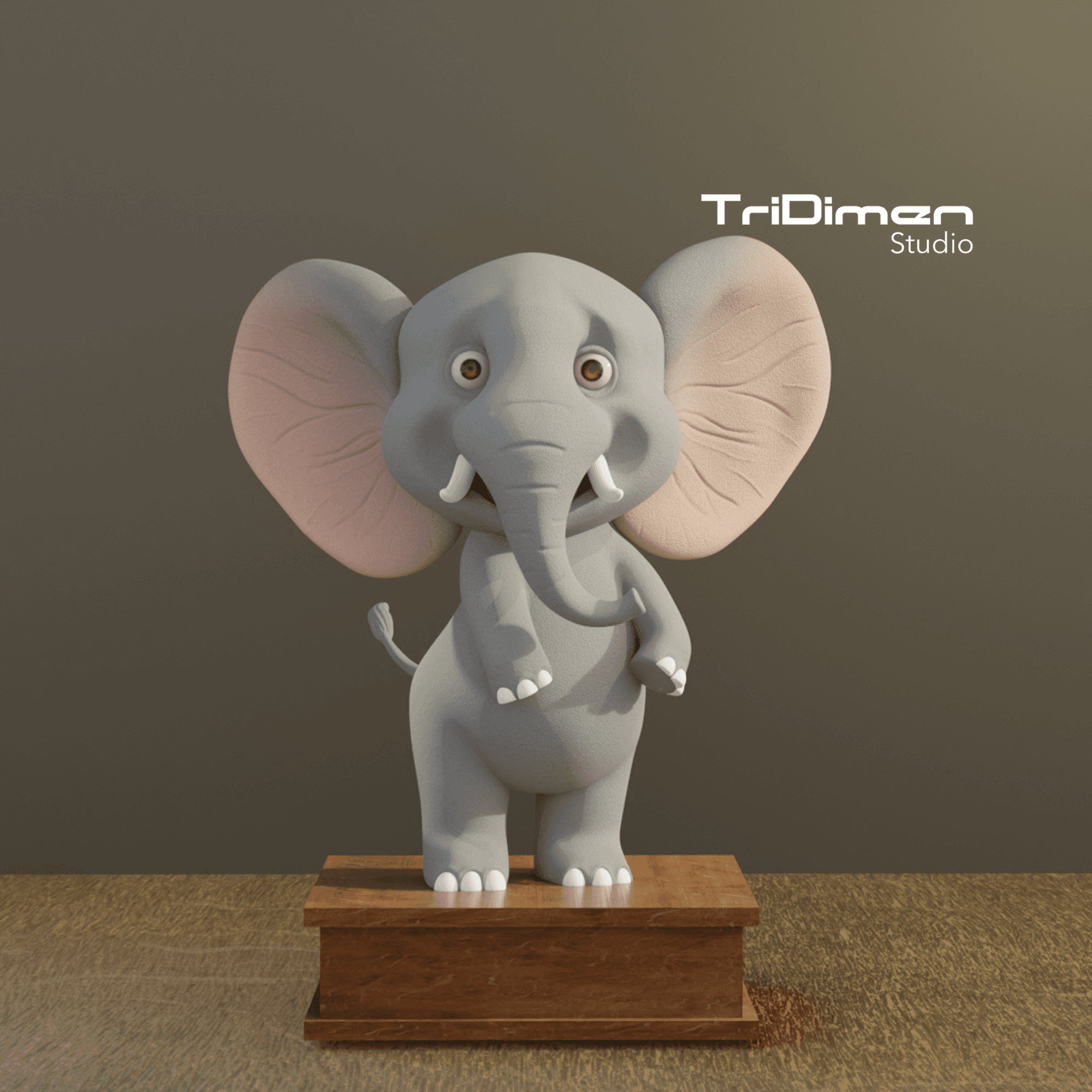 Cute Elephants 3d model