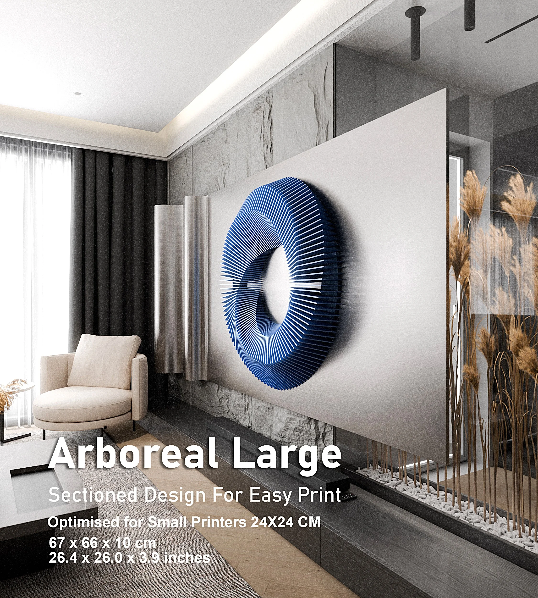 Arboreal Wall Sculpture – Large-Scale Sectioned 3D Printed Artwork 3d model
